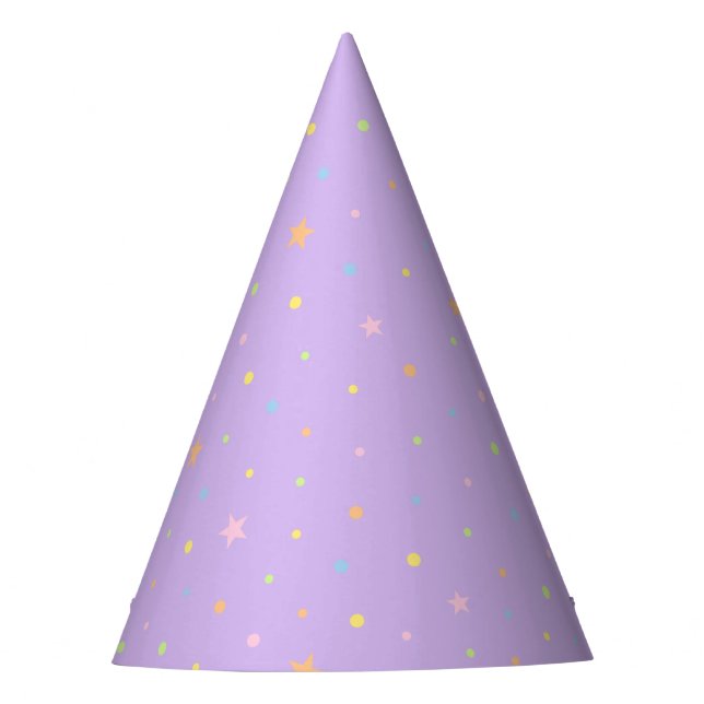 Lila Konfettipartyhut Partyhütchen (Vorderseite)