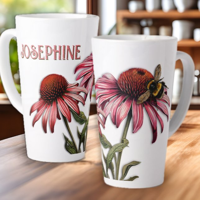 Lila Konflower Echinacea Hummel Milchtasse (Von Creator hochgeladen)