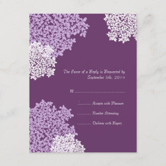 Lila Königin Anne's Lace Wedding RSVP Karte