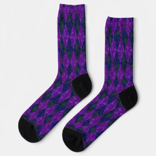 Lila königliche Raute Socken