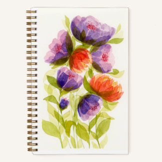 Lila Korallen-Aquarell-Botanik Notizbuch