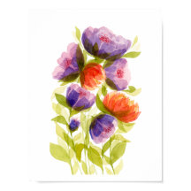 Lila Korallen-Aquarell-Botanik