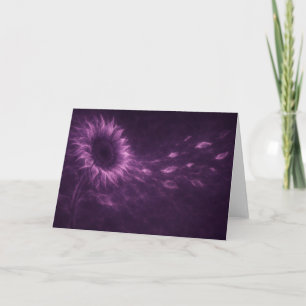 Lila kosmische Sonnenblumen-Grußkarte Karte