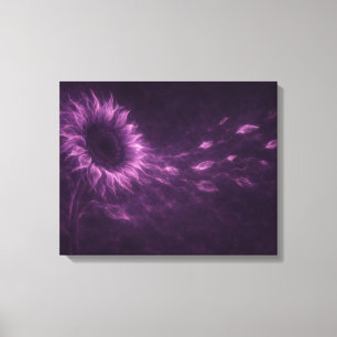 Lila kosmische Sonnenblumen-Leinwandkunst Leinwanddruck