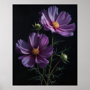 Lila Kosmos-Blume Art Print Poster