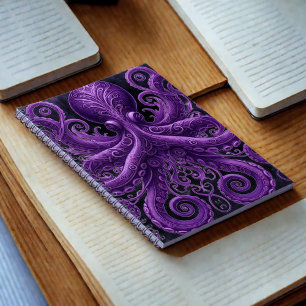 Lila Krake Victorian Steampunk  Notizblock
