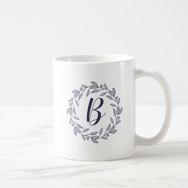 Lila Krängungs-Monogramm / Logocoffee-Tasse Kaffeetasse (Rechts)