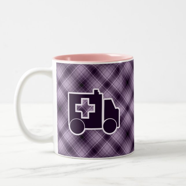 Lila Krankenwagen Zweifarbige Tasse (Links)