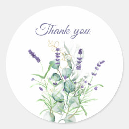 Lila Kräuterpflanze Runder Aufkleber