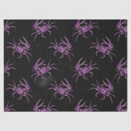 Lila Krebse auf Black Decoupage Seidenpapier