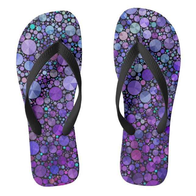 Lila Kreise Umdrehte Flop Flip Flops (Fußbett)