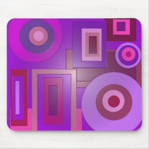 lila Kreise und Quadrate Mousepad