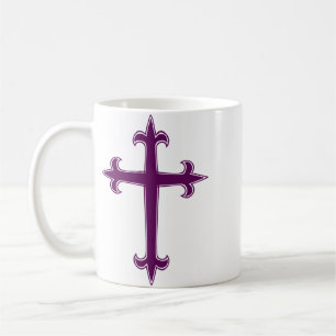 Lila-Kreuz-Entschiedenheits- und Advent-Andachtsku Kaffeetasse