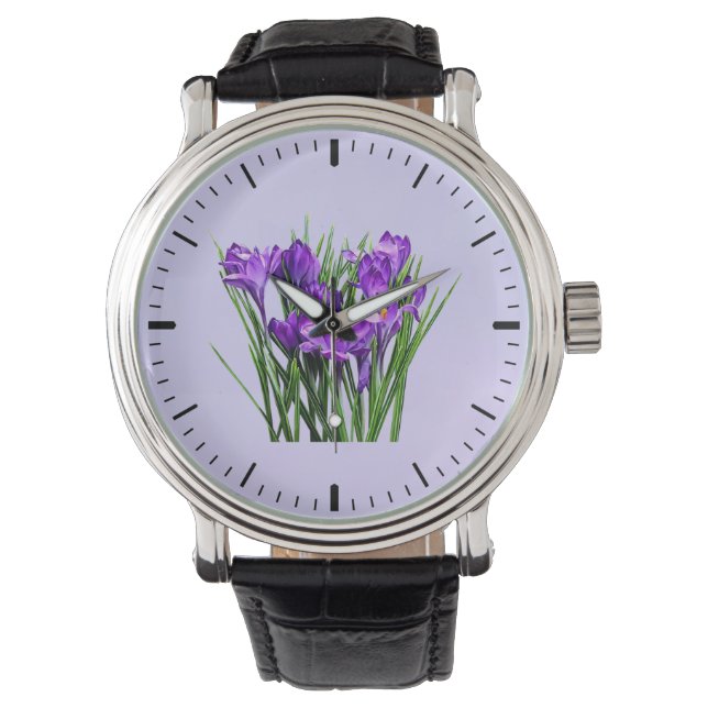 Lila Kreuze Armbanduhr (Vorderseite)