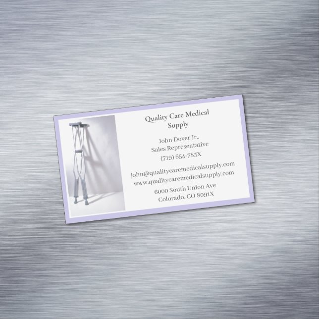 Lila Kreuzungen medizinische Hilfsmittel Magnetische Visitenkarte (Beispiel)