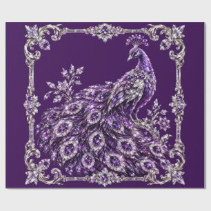 Lila Kristall-Pfau Luxus-Kollektion Geschenkpapier