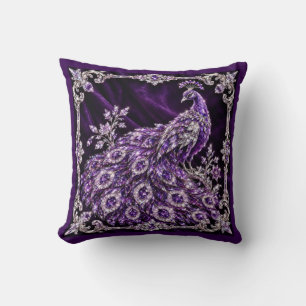Lila Kristall-Pfau Luxus-Kollektion Kissen