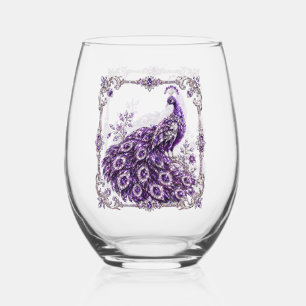 Lila Kristall-Pfau Luxus-Kollektion Weinglas Ohne Stiel