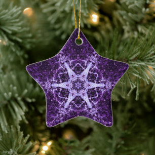 Lila Kristallschmuck Jewel Star Keramik Ornament