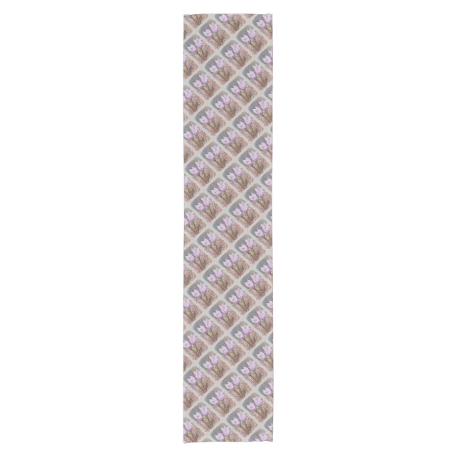 LILA KROKUSSE KURZER TISCHLÄUFER (Vorderseite)