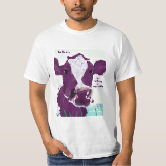 Lila Kuh Flug absolut vielleicht erwägend T-Shirt