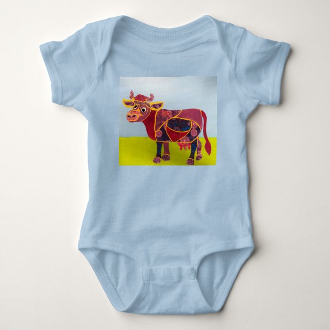 Lila Kuh Onesy Baby Strampler (Vorderseite)