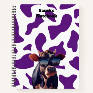Lila Kuh-Print-Notebook Notizbuch
