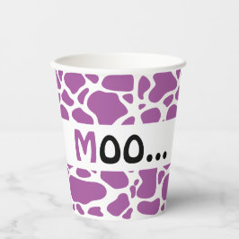 Lila Kuhmuster Babydusche Geschlecht Pappbecher