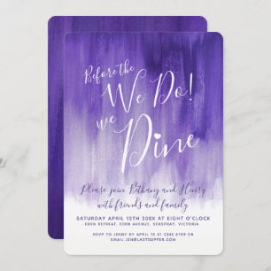 Lila Kunst Probe Abendessen vor uns lädt ein Einladung