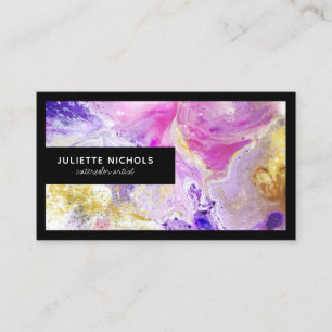 Lila Künstler des modernen Watercolor Chicrosas Visitenkarte
