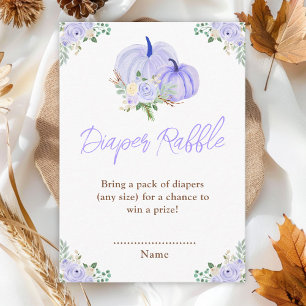 Lila Kürbis-Blumen-Windeldiaper-Raffle Begleitkarte