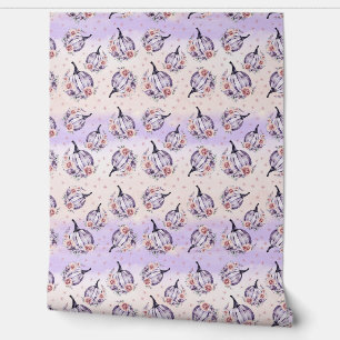 Lila Kürbis niedlicher Blumenfall lila rosa Tapete