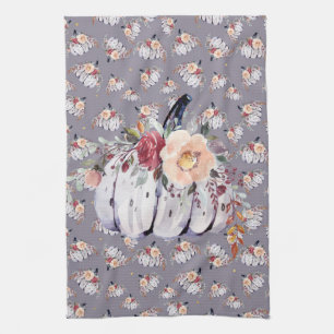 Lila Kürbisgrauer Kürbis Geschirrtuch