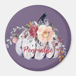 Lila Kürbisgrauer Kürbis Magnet