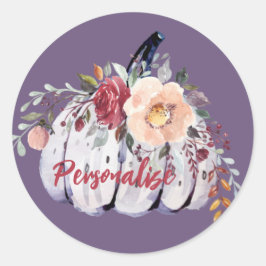 Lila Kürbisgrauer Kürbis Runder Aufkleber