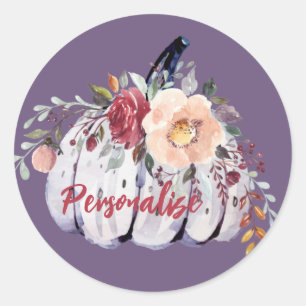 Lila Kürbisgrauer Kürbis Runder Aufkleber