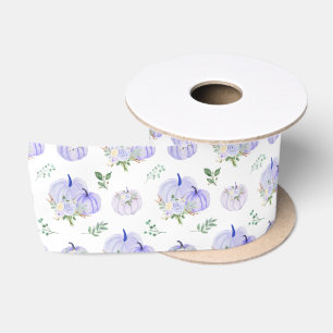 Lila Kürbisse Floral Satinband