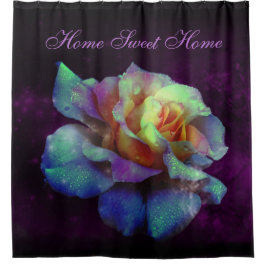 Lila Küss Türkisblau Rose Duschvorhang