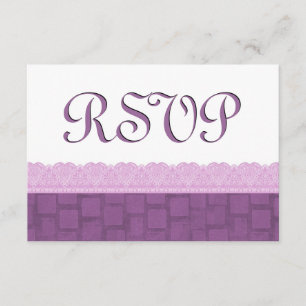 Lila Lace UAWG Wedding RSVP Karte