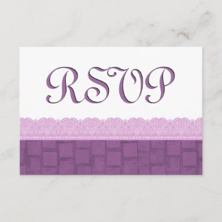 Lila Lace UAWG Wedding RSVP Karte