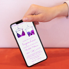 Lila Lace Watercolor Lingerie Brautparty Einladung