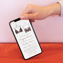 Lila Lace Watercolor Lingerie Brautparty Einladung