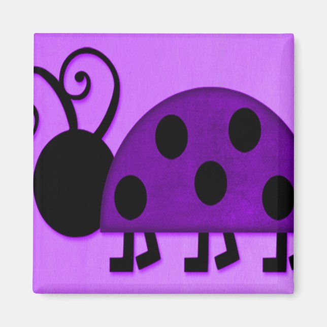 Lila Lady Bug Magnet (Vorne)