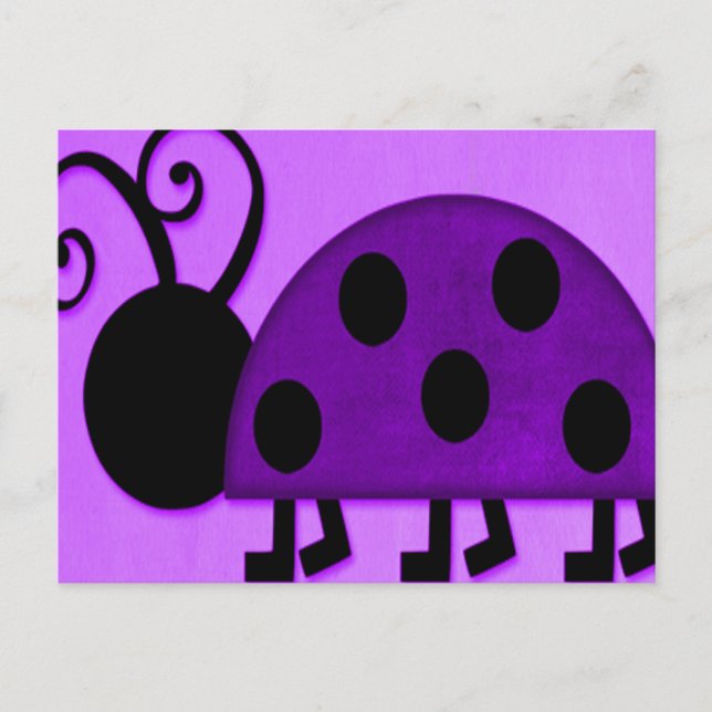 Lila Lady Bug Postkarte (Vorderseite)
