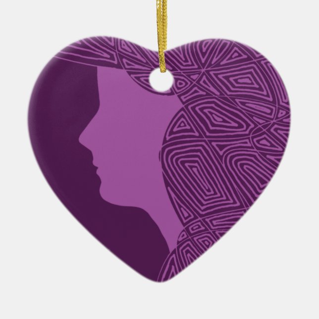 Lila Lady Keramik Ornament (Vorne)
