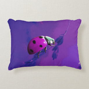 Lila Ladybug Dekokissen
