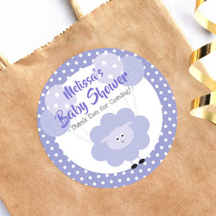 Lila Lamm Süße Moderne Babyparty Dank Dir Runder Aufkleber