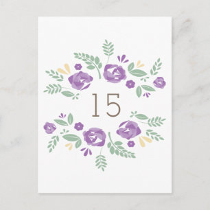 Lila Land Blumenkohl-Tischnummer Postkarte