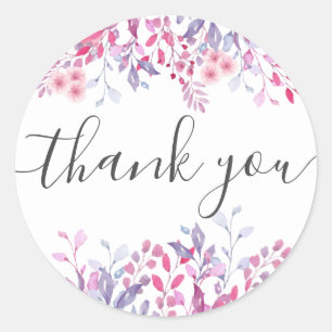 Lila Länder Wildblumen Runder Aufkleber