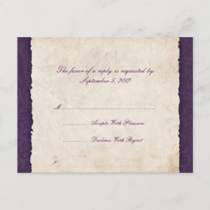 Lila Landhochzeit-Antwort RSVP Karte